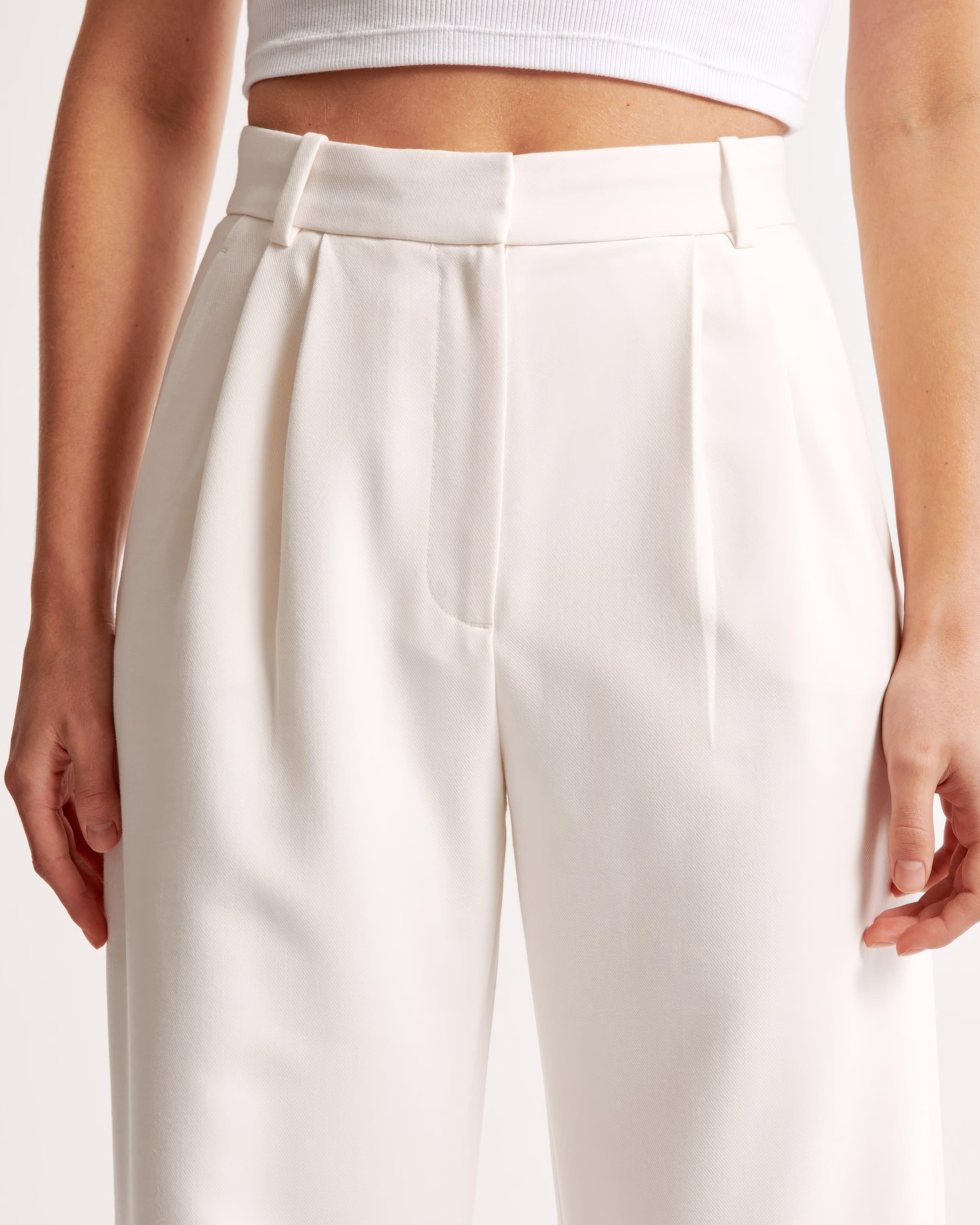 Hoge taille pantalon dames – geplooide pantalon met elegante tapered fit