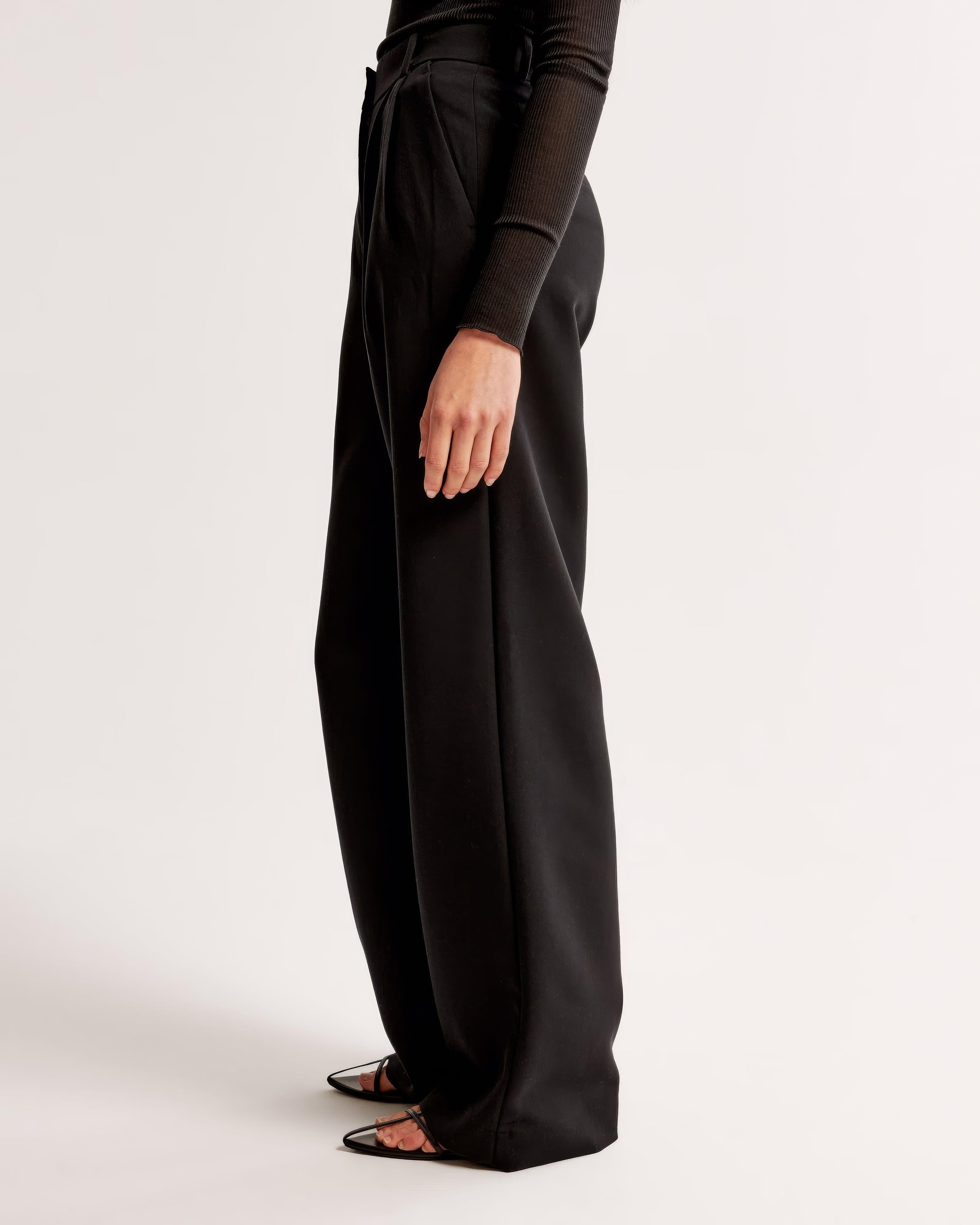 Hoge taille pantalon dames – geplooide pantalon met elegante tapered fit