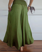 Irene – Comfortabele wijde damesbroek met hoge taille | Luchtige zomerbroek