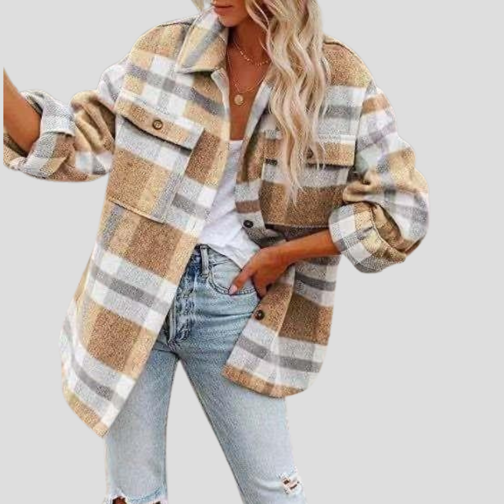Geruit overshirt dames – warme blousejas met ruitpatroon en relaxte pasvorm
