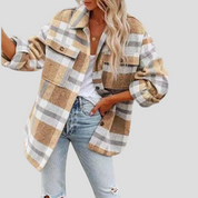 Geruit overshirt dames – warme blousejas met ruitpatroon en relaxte pasvorm