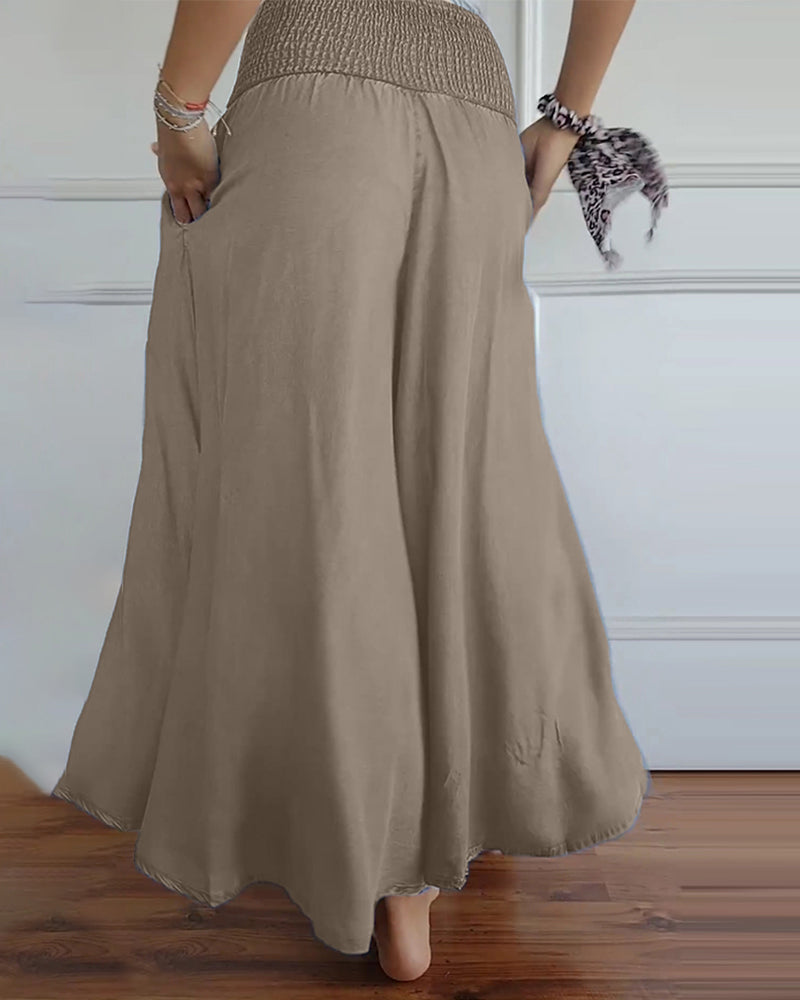 Irene – Comfortabele wijde damesbroek met hoge taille | Luchtige zomerbroek