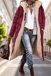 Camila Herfstjas Dames – Luxe Omkeerbare Jas met Capuchon & Warme Isolatie