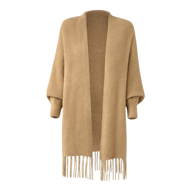 Luna dames cardigan – open voorkant met lange mouwen & zachte textuur