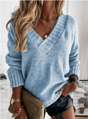 Ava Casual Comfy Top – Oversized Damestrui met Elegante V-Hals
