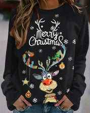 Quinty | Kersttrui voor Dames | Warme & Feestelijke Trui met Rendierprint