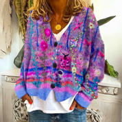 Kleurrijk Vest voor Dames – Comfortabel Gebreid Vest met Vrolijke Prints