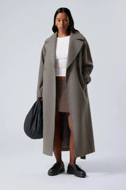 Lange wollen mantel dames oversize – warme elegante winterjas voor koude dagen