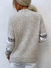 MALIE dames trui – warme Scandinavische wintertrui met stijlvol patroon