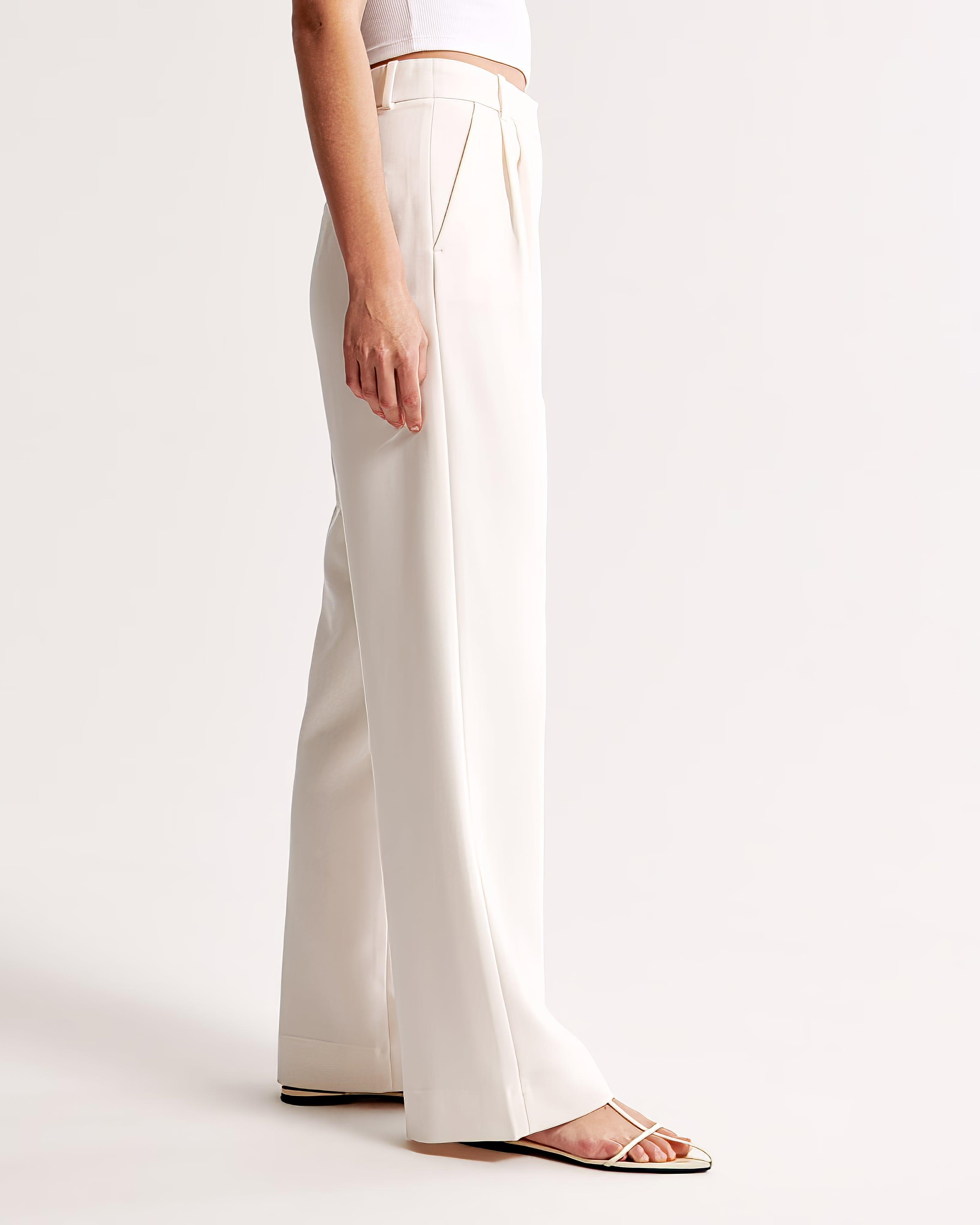 Hoge taille pantalon dames – geplooide pantalon met elegante tapered fit