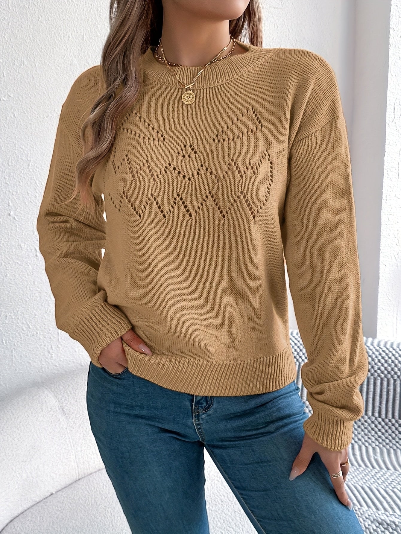 Oversized Trui Dames – Gebreide Halloween Trui met Pompoenontwerp