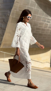 Jurk Luana Lace wit – Elegante Kanten Damesjurk met Onderdress
