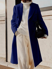 Lange trenchcoat dames – elegante kasjmier jas voor herfst en winter