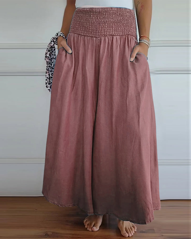 Irene – Comfortabele wijde damesbroek met hoge taille | Luchtige zomerbroek