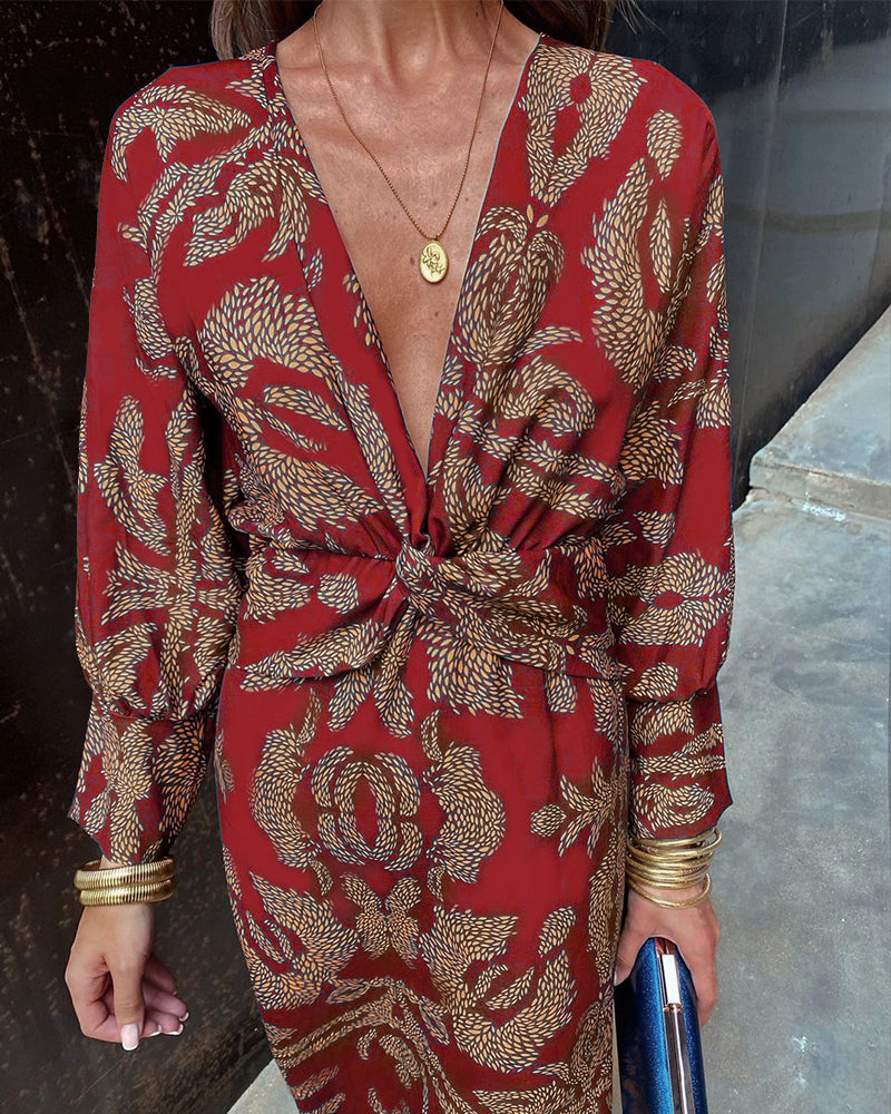 Boho maxi wrap jurk dames – casual chique overslagjurk met lange lengte