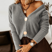 TWINKS dames cardigan – zachte gebreide vest met V-hals & relaxte fit