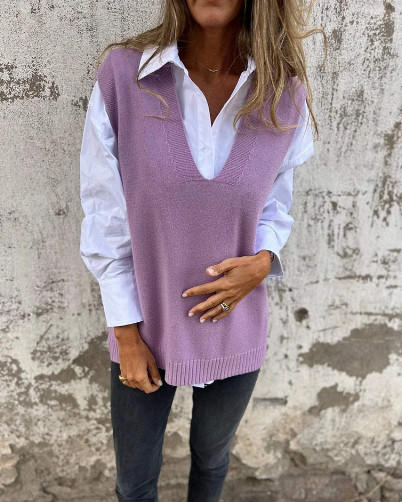 Noémie gebreide spencer dames – V-hals spencer voor casual & zakelijke looks