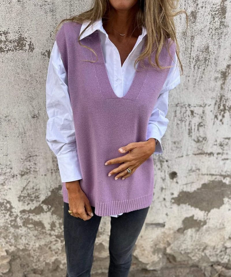 Noémie gebreide spencer dames – V-hals spencer voor casual & zakelijke looks