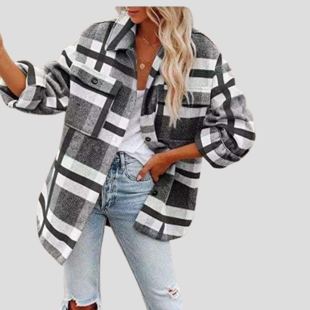 Geruit overshirt dames – warme blousejas met ruitpatroon en relaxte pasvorm
