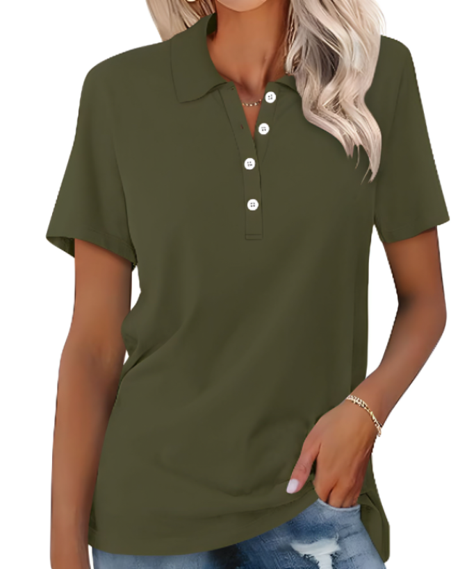 Marjani | Duurzame Dames Poloshirt | Met Kraag & Knoopsluiting