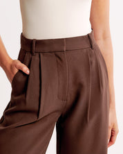Hoge taille pantalon dames – geplooide pantalon met elegante tapered fit