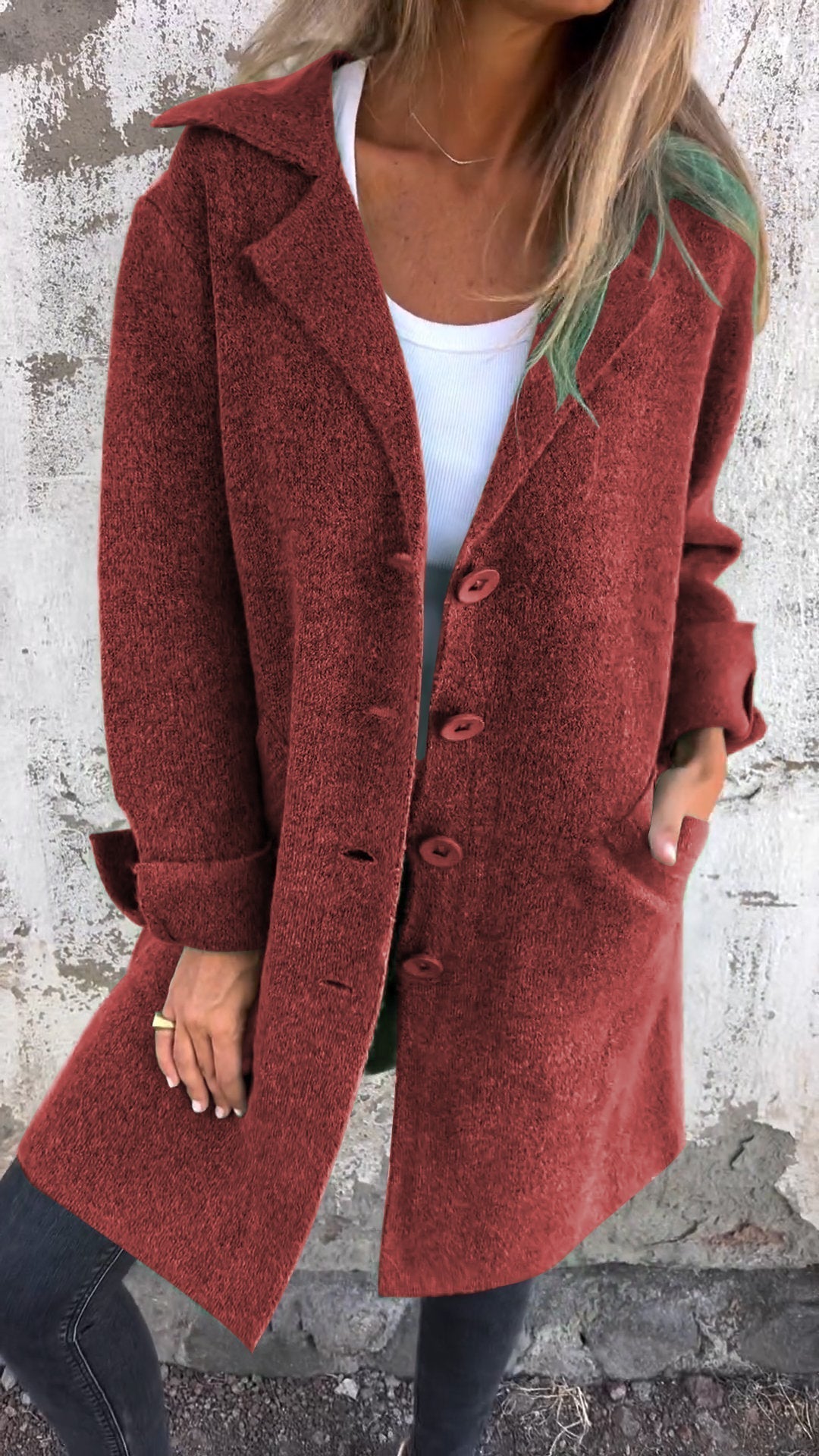 Isabella – Lange damesmantel met omslag | Stijlvolle katoenen jas voor lente & herfst