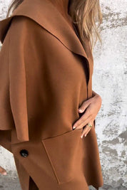 Oversized Cape Jas Dames – Losvallende Jas met Lichtgewicht Stof en Praktische Zakken
