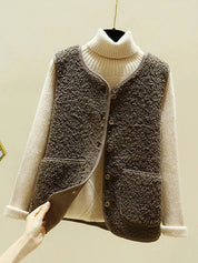 Nora dames vest | Warm mouwloos lamswollen vest | Stijlvol winter gilet
