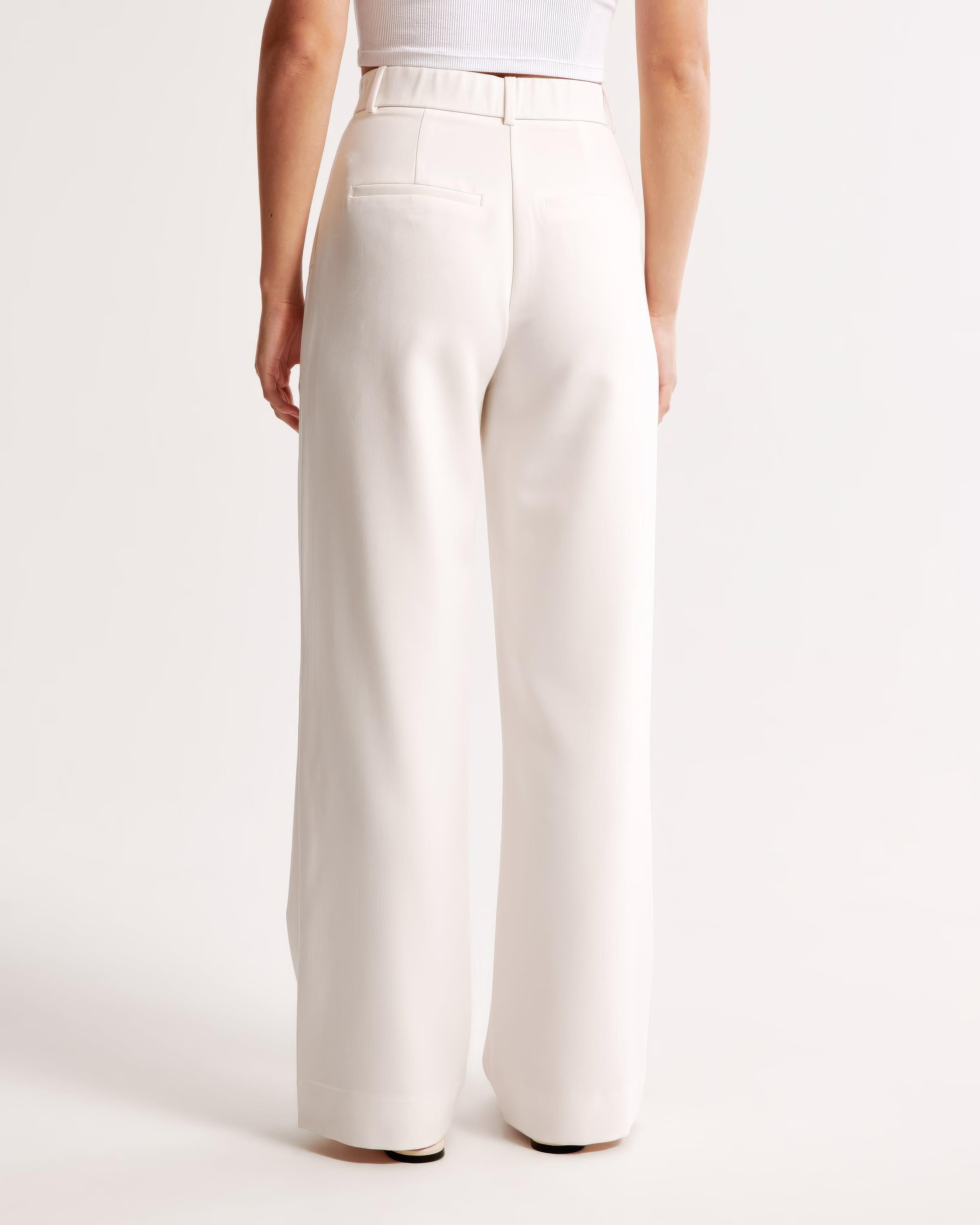 Hoge taille pantalon dames – geplooide pantalon met elegante tapered fit
