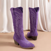 Elin Modieuze Dames Cowboylaarzen – Westernstijl Laarzen met Dikke Hak