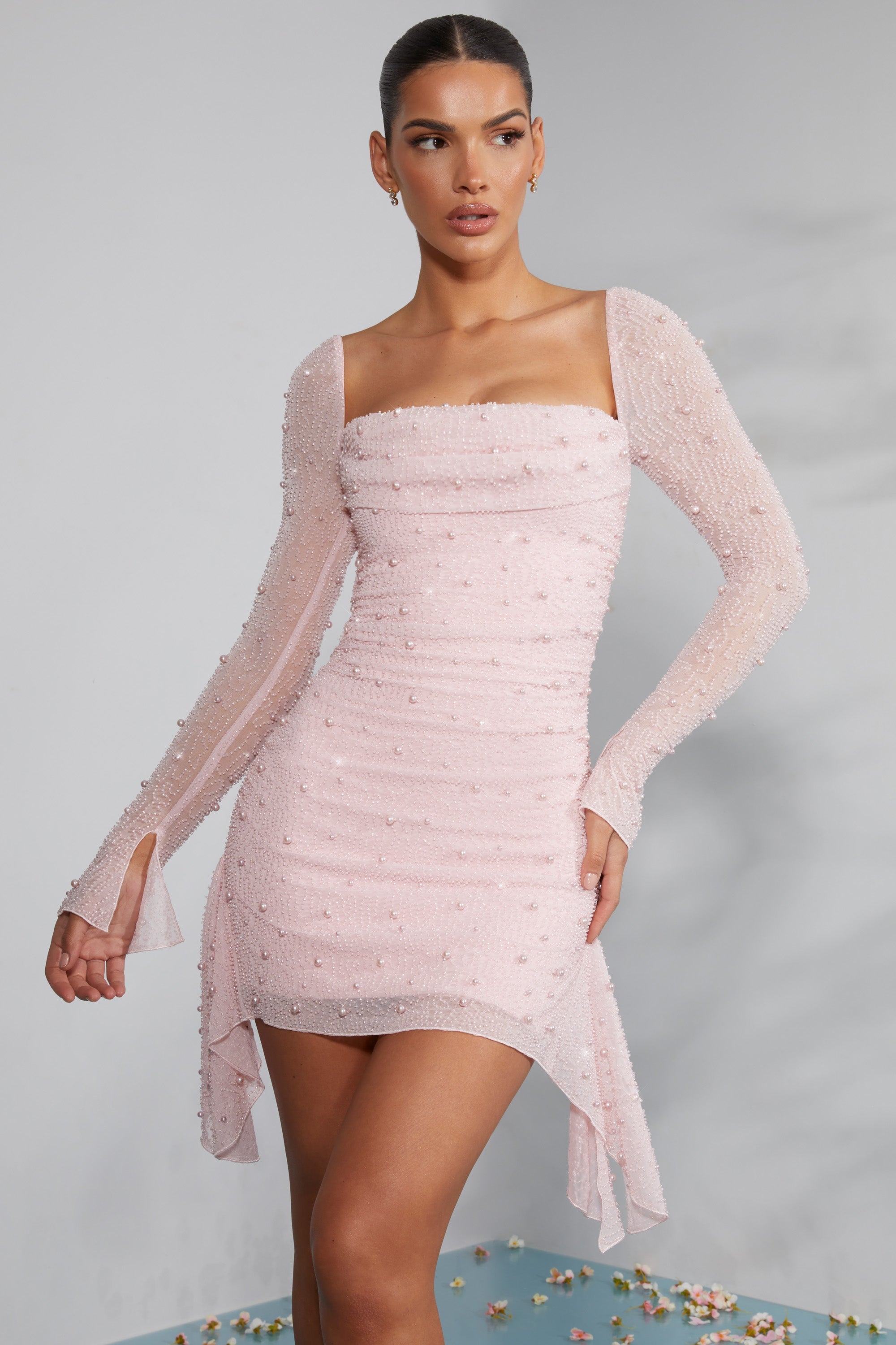 Sofia jurk met kralen | Elegante avondjurk met lange mouwen voor speciale gelegenheden