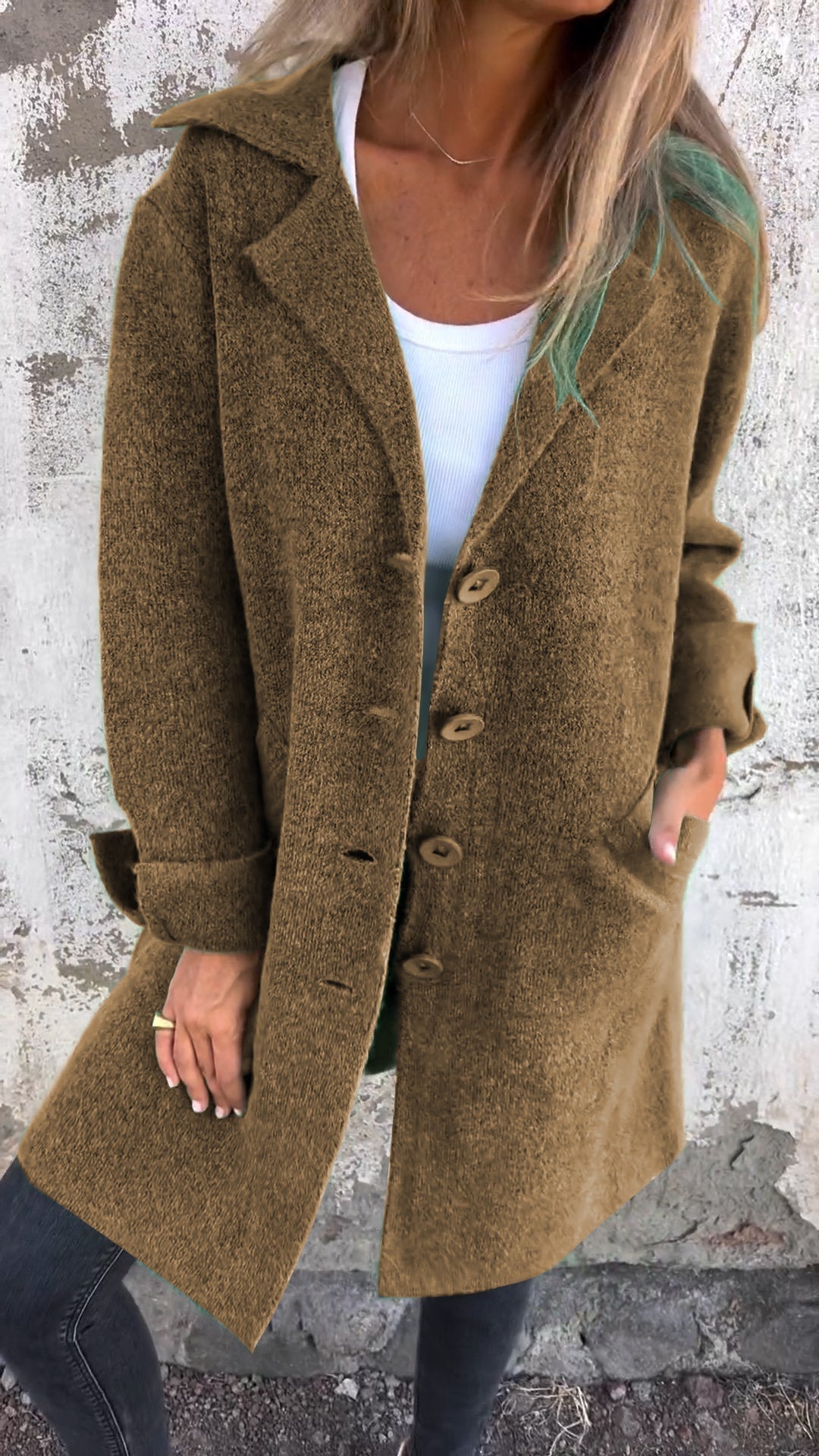 Isabella – Lange damesmantel met omslag | Stijlvolle katoenen jas voor lente & herfst