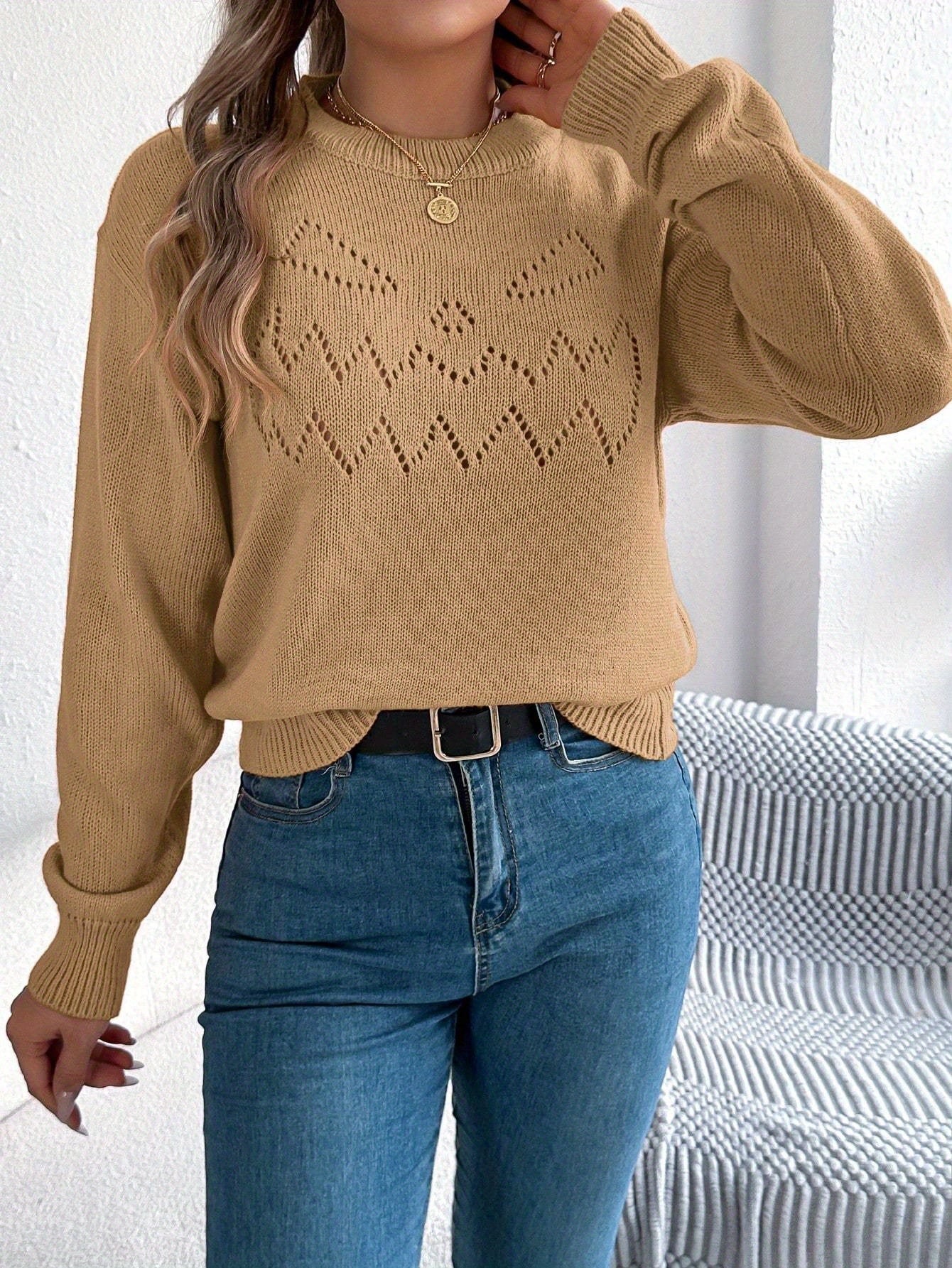 Oversized Trui Dames – Gebreide Halloween Trui met Pompoenontwerp