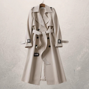 GURI dames trenchcoat – getailleerde jas met ceintuur & dubbele knopen