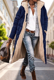 Camila Herfstjas Dames – Luxe Omkeerbare Jas met Capuchon & Warme Isolatie