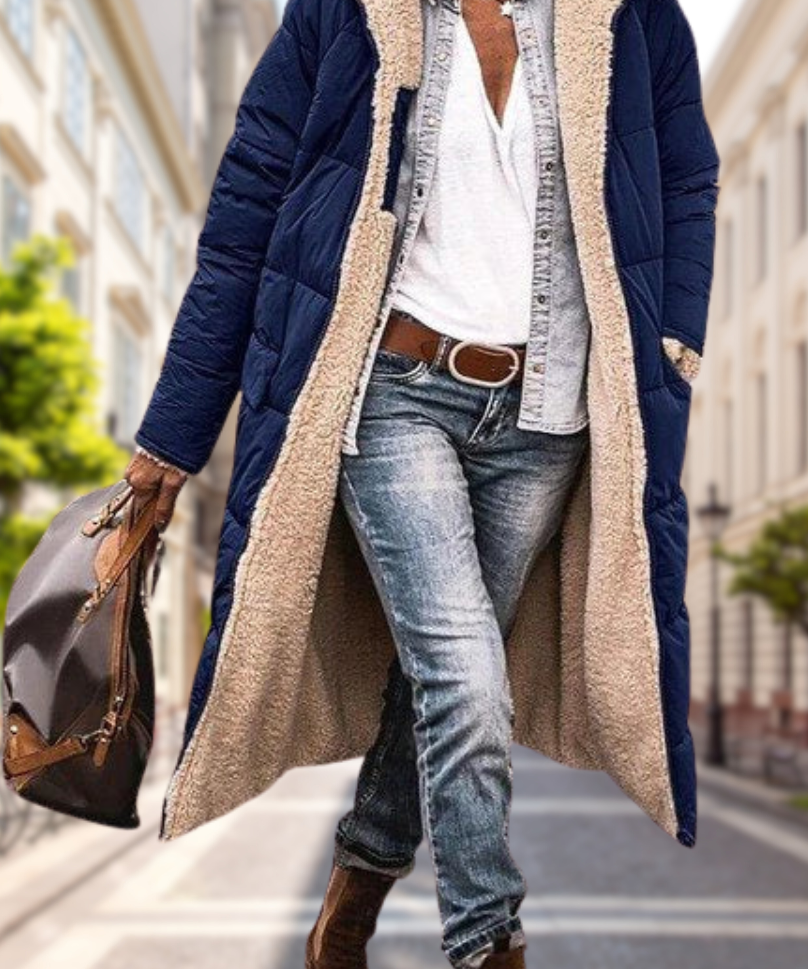 Camila Herfstjas Dames – Luxe Omkeerbare Jas met Capuchon & Warme Isolatie