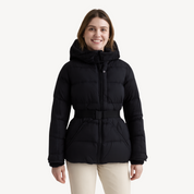 Loravelle dames pufferjas – gewatteerde winterjas met riem, capuchon & waterafstotende stof