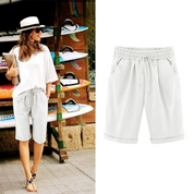 Bermuda shorts dames | Katoen linnen korte broek | Luchtige comfortabele zomershorts
