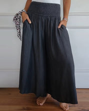 Irene – Comfortabele wijde damesbroek met hoge taille | Luchtige zomerbroek