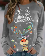 Quinty | Kersttrui voor Dames | Warme & Feestelijke Trui met Rendierprint