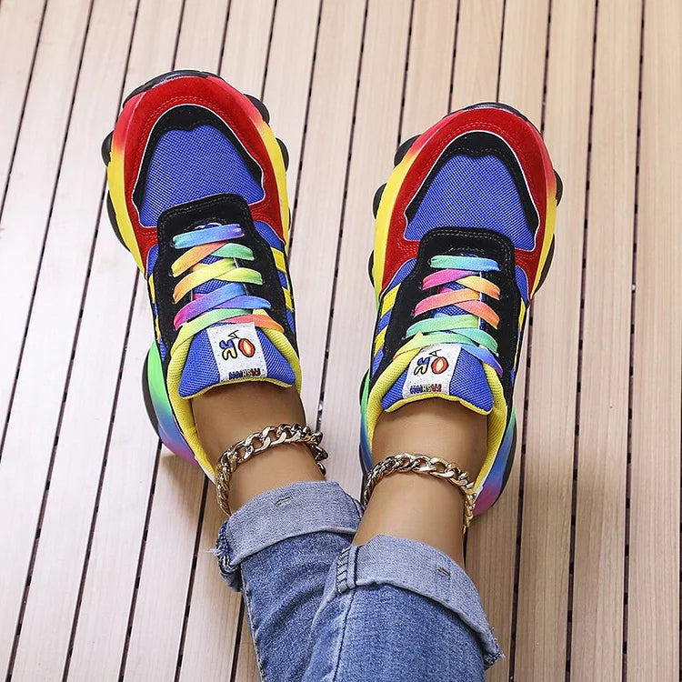 Orthopedische regenboogschoenen dames – stijlvol comfort & pijnvrije passen