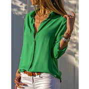 Kayleigh | Dames Lange Mouwen Blouse met Knoopsluiting | Tijdloze Elegantie