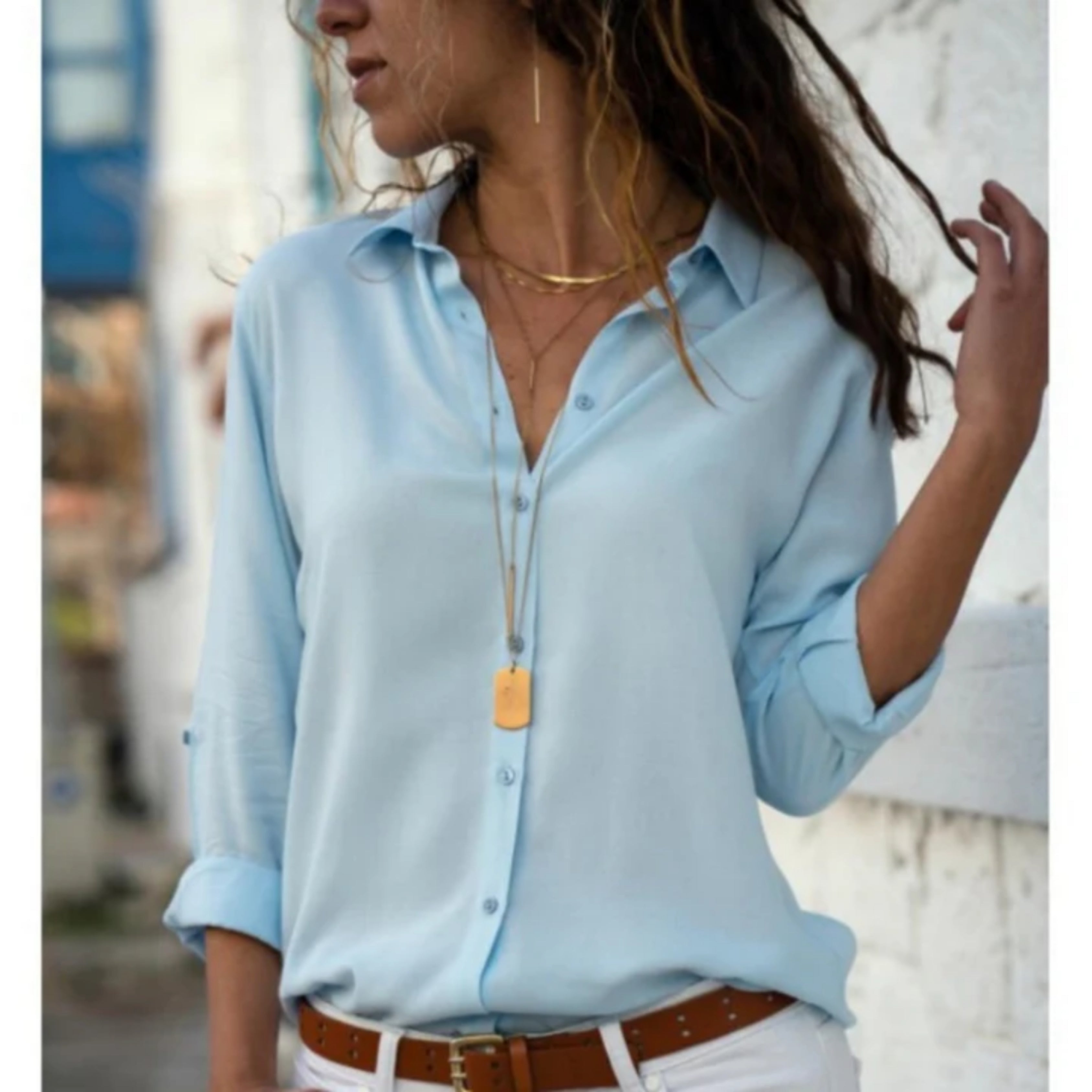 Kayleigh | Dames Lange Mouwen Blouse met Knoopsluiting | Tijdloze Elegantie