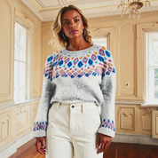 MAEVE – Warme Wollen Damestrui met Print | Winter & Stijlvol