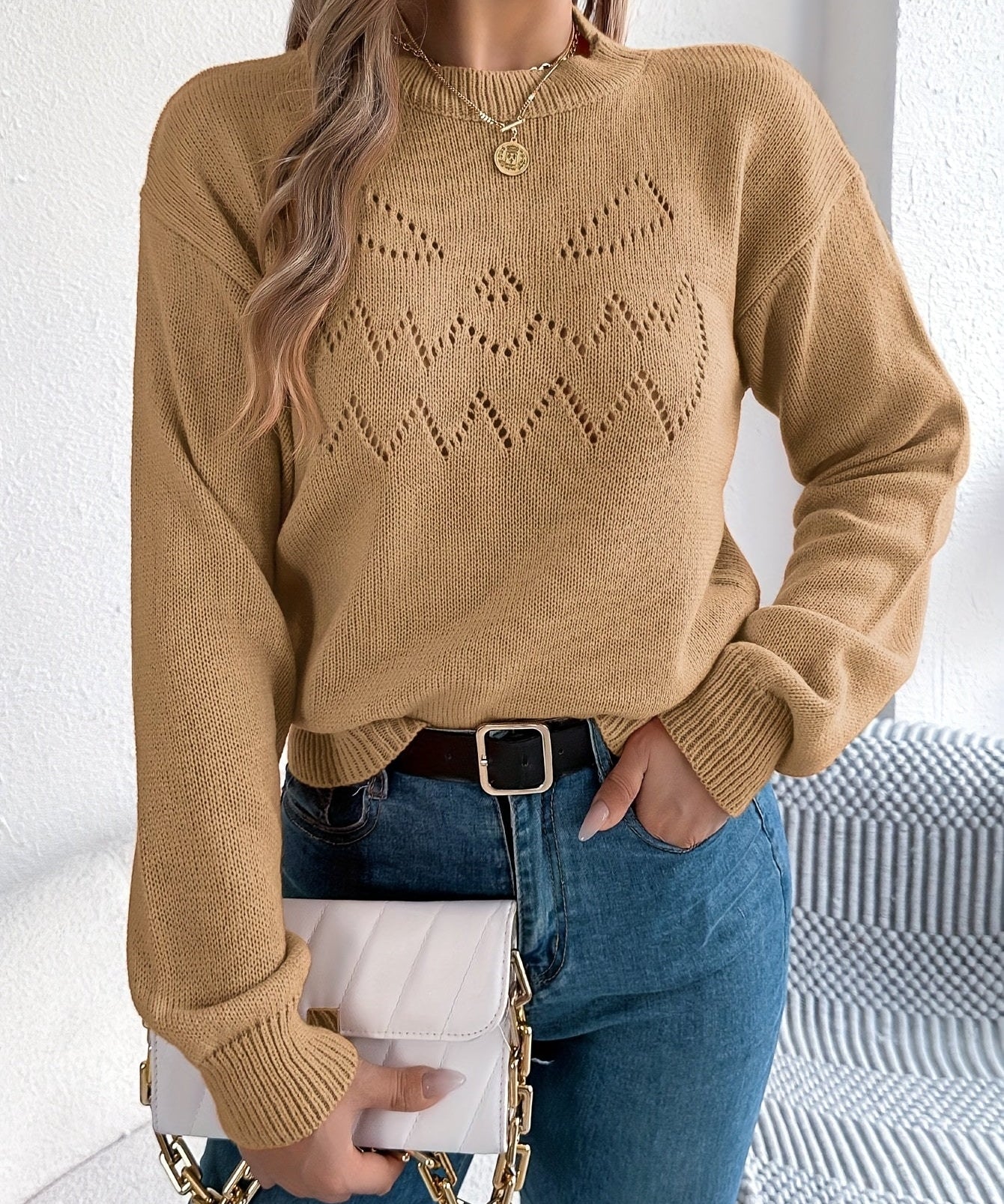 Oversized Trui Dames – Gebreide Halloween Trui met Pompoenontwerp
