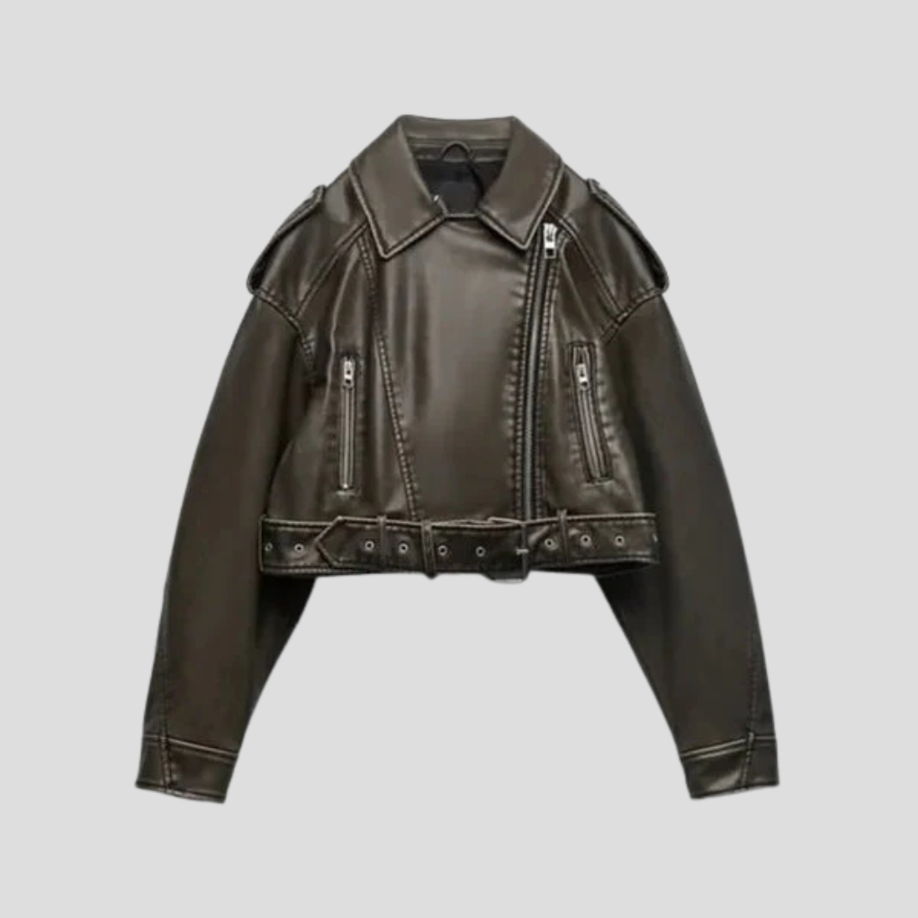 Cropped Riemjas Dames – Korte Getailleerde Jas met Tailleband