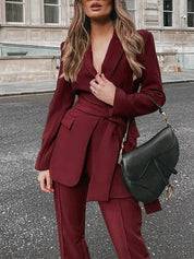 Eleganza blazer met riem – getailleerde dames blazer voor werk & avond