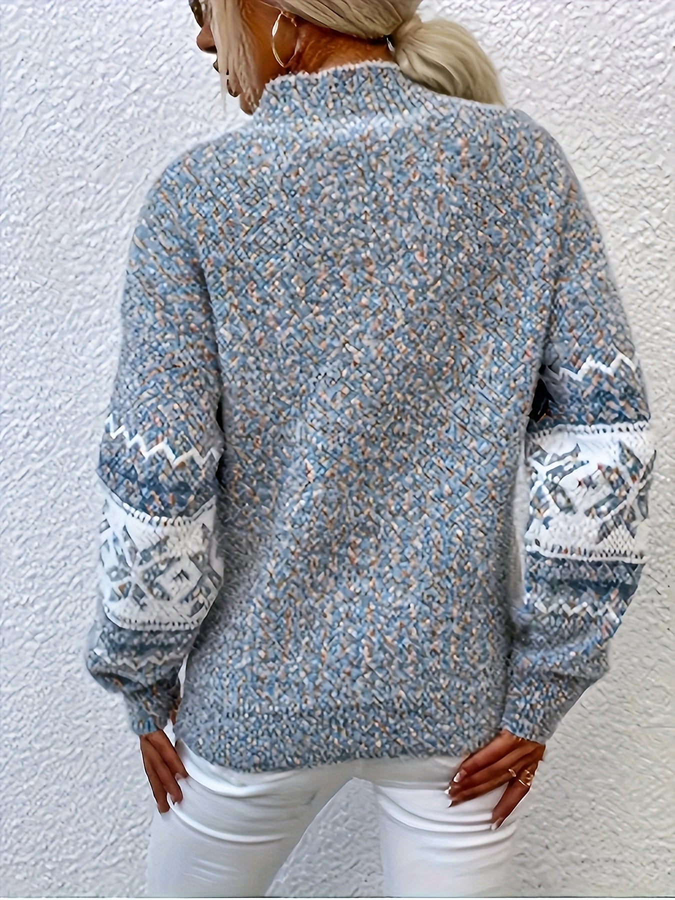 MALIE dames trui – warme Scandinavische wintertrui met stijlvol patroon