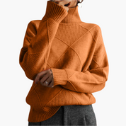 Dames Gebreide Oversized Trui – Stijlvolle en Comfortabele Sweater met Geometrisch Breipatroon