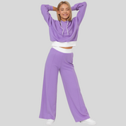 DELMA dames loungeset – trendy hoodie & broek met relaxed fit